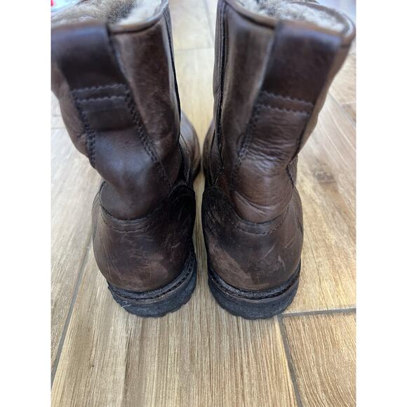 Womens Frye Celia Shearling Short Boots Charcoal 76747 Leather Winter 6.5 B - Picture 9 of 11